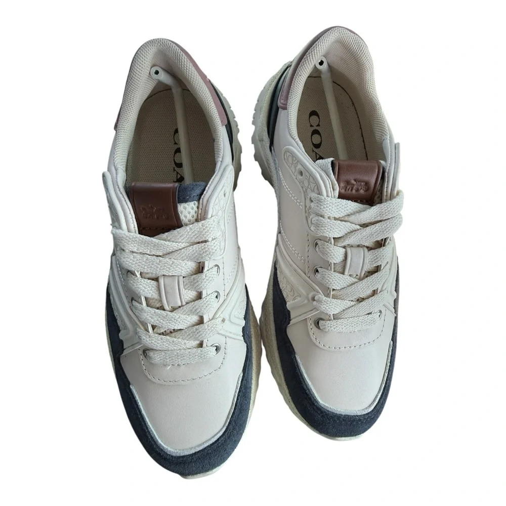Coach Chalk Dusty Rose C143 GLT LTR Leather Sneakers 5.5 Designer Luxury NIB